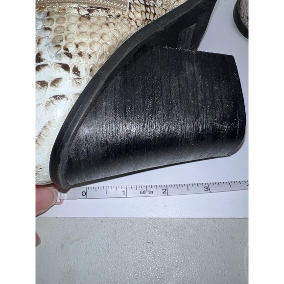 Report Jude Snakeskin Ankle Boots Womens 8.5 Chunky High Heel Booties Shoes - Picture 8 of 12